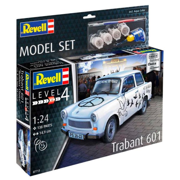 Revell Trabant 601S "Builder's Choice" modelbil - Med lim og maling