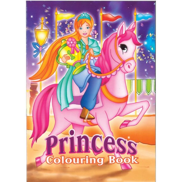 Prinsesse og hest A4 malebog - 16 sider