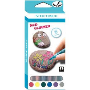 Stenmarkrer med glimmer - 6 st.