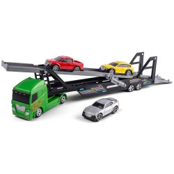 Lastbil med 3 biler p ladet.