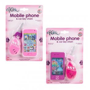 Mobiltelefon med nycklar och realistiska ljud.