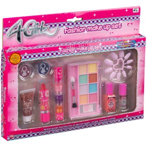 Stort 4-Girlz Makeup st til brn med mange dele
