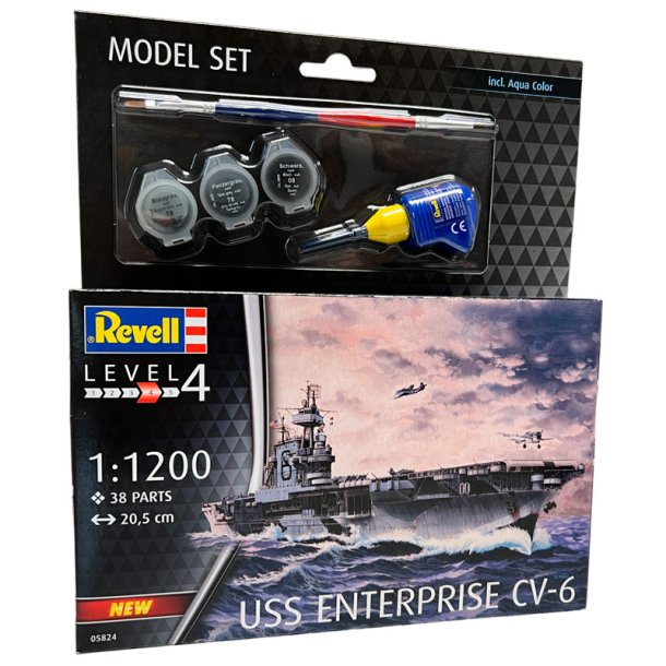 Revell USS Enterprise CV-6 - Med lim og maling