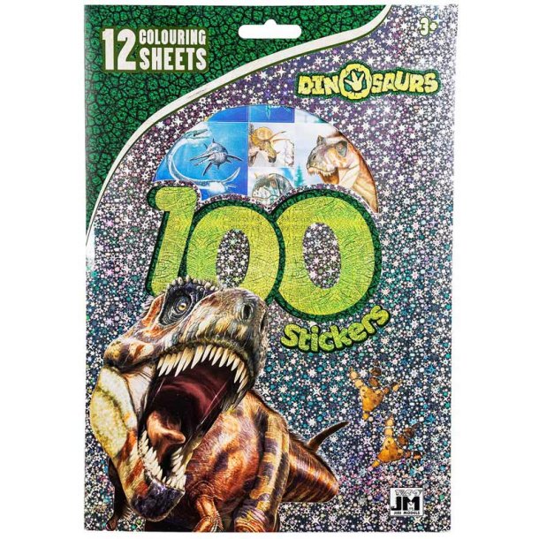 Dinosaurus tegninger med 100 stickers