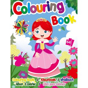 Malebog A5 sider med prinsesser