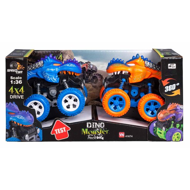 2-pak Speedcar dinomonstertruck 4 x 4 -  bl�