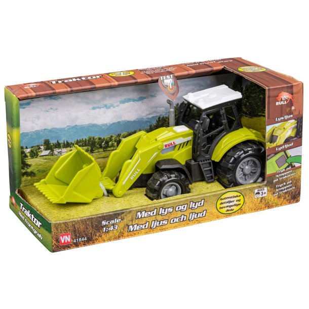 Bull traktor med grab og lyd og lys