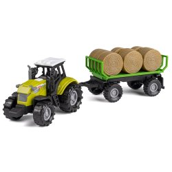 Bull traktor med halmballer