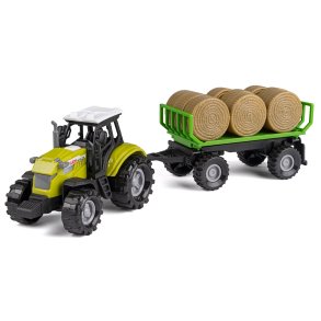 Bull traktor med halmballer