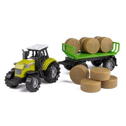 Bull traktor med halmballer
