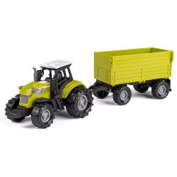Bull traktor med lysegr�n vogn