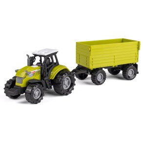 Bull traktor med lysegr�n vogn