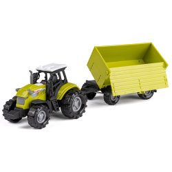 Bull traktor med lysegr�n vogn
