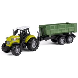 Bull traktor med gr�n vogn