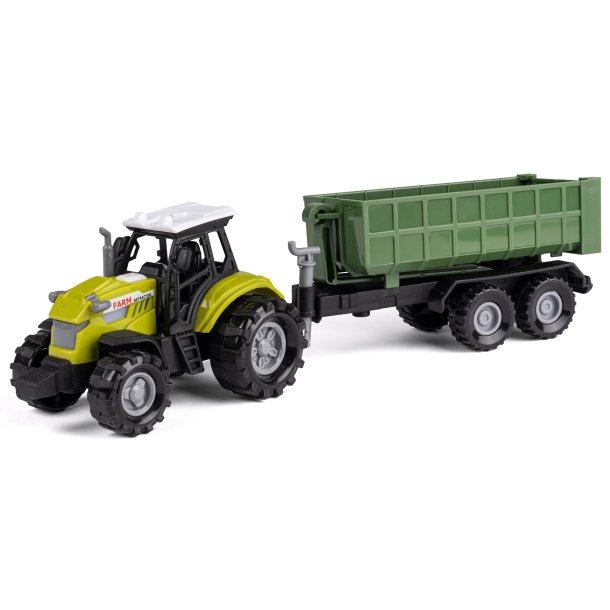 Bull traktor med grn vogn