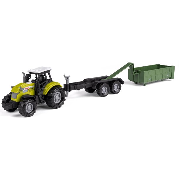 Bull traktor med gr�n vogn