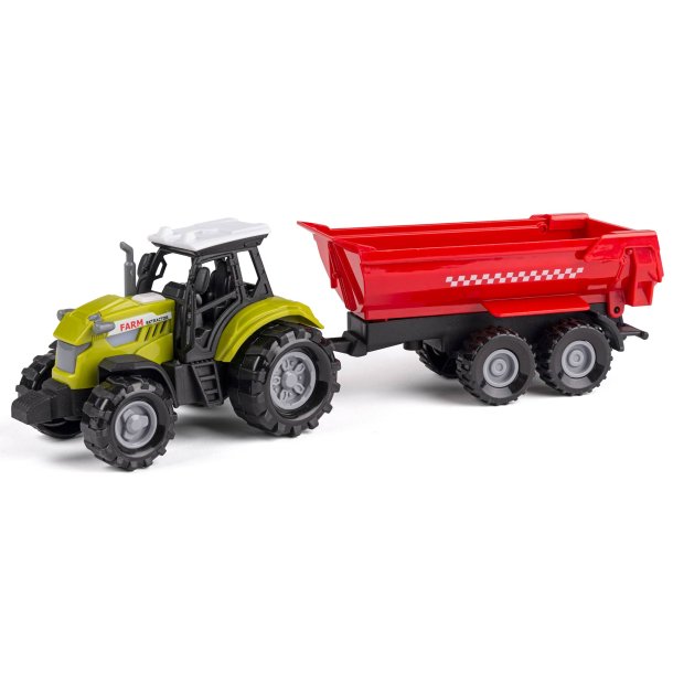 Bull traktor med kornvogn