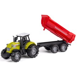 Bull traktor med kornvogn