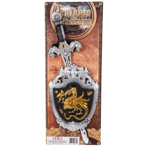 Riddersvrd med slv skjold 50 cm.