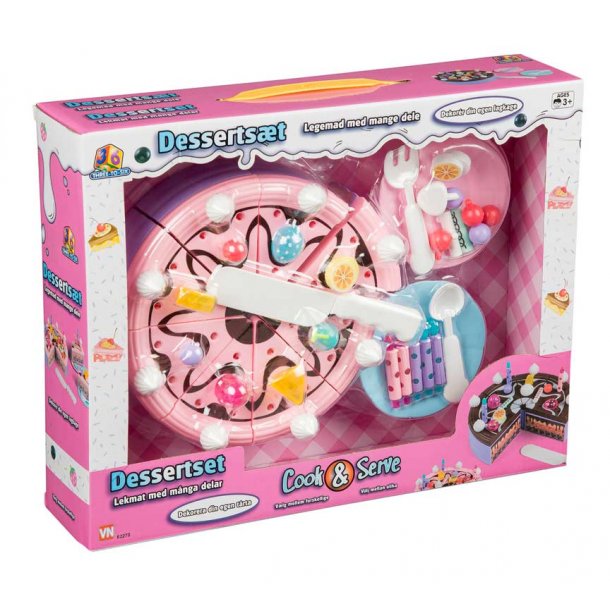 Lagkage med lyserd glasur