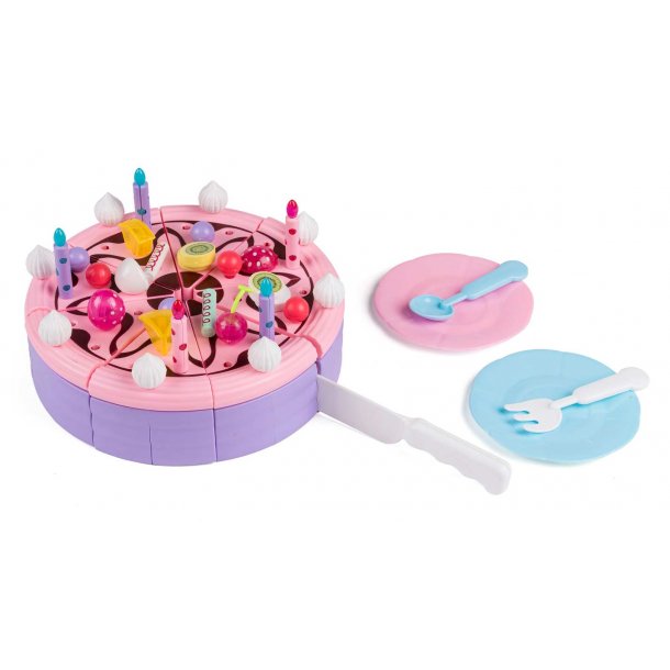 Lagkage med lyserd glasur