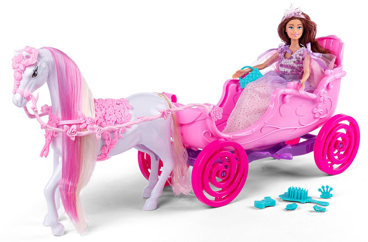 prinsesse dukke med karet hest Køb hos BilligLeg